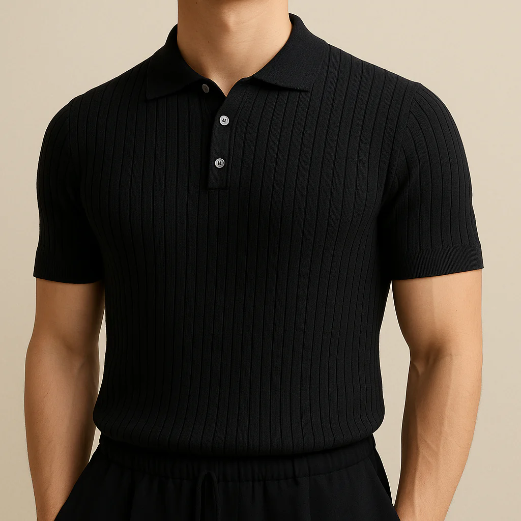 Elastic Casual Polo T-Shirt for Men - Image 2