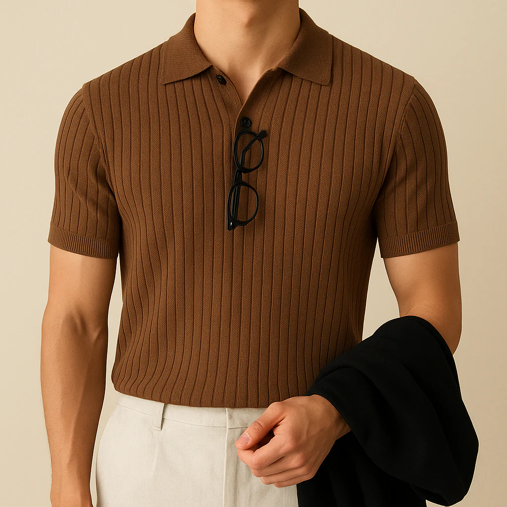 Elastic Casual Polo T-Shirt for Men - Image 3