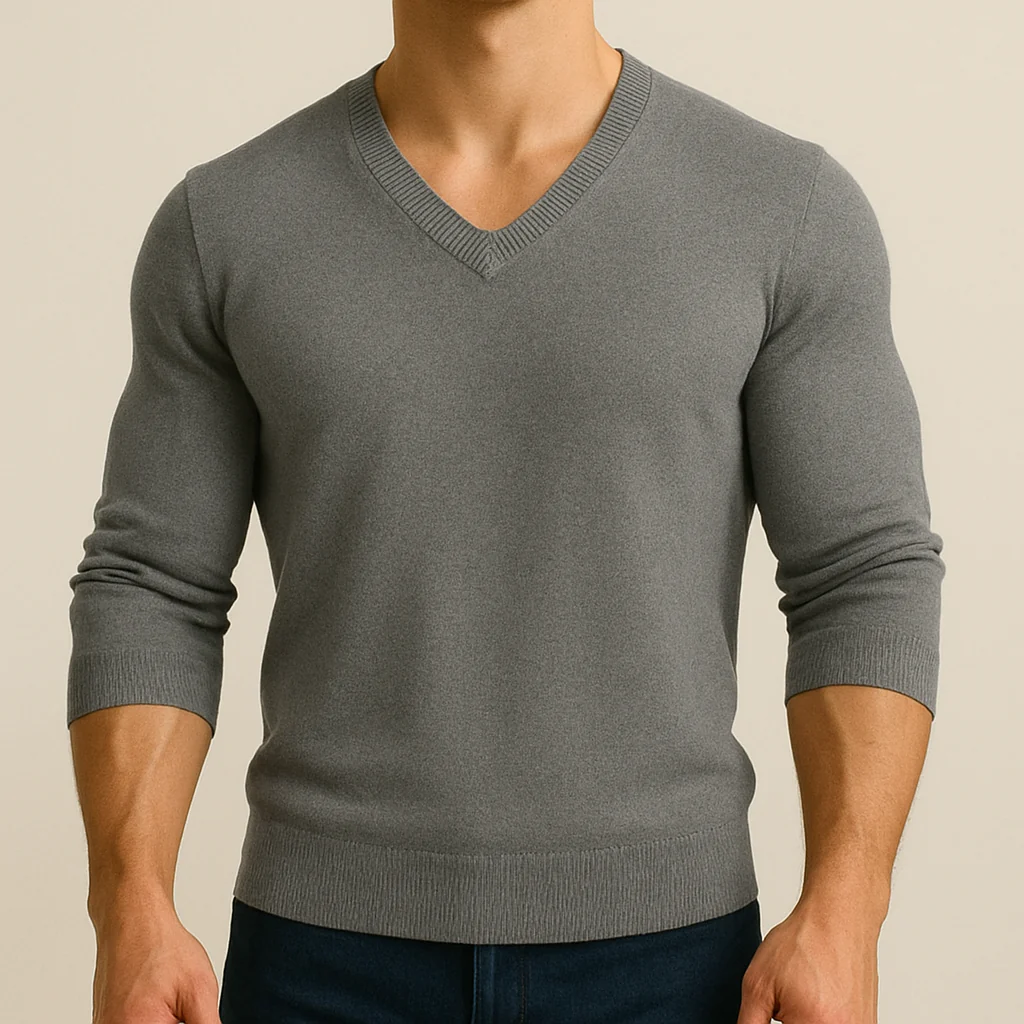 James - Soft V-Neck Sweater for Men - Image 3