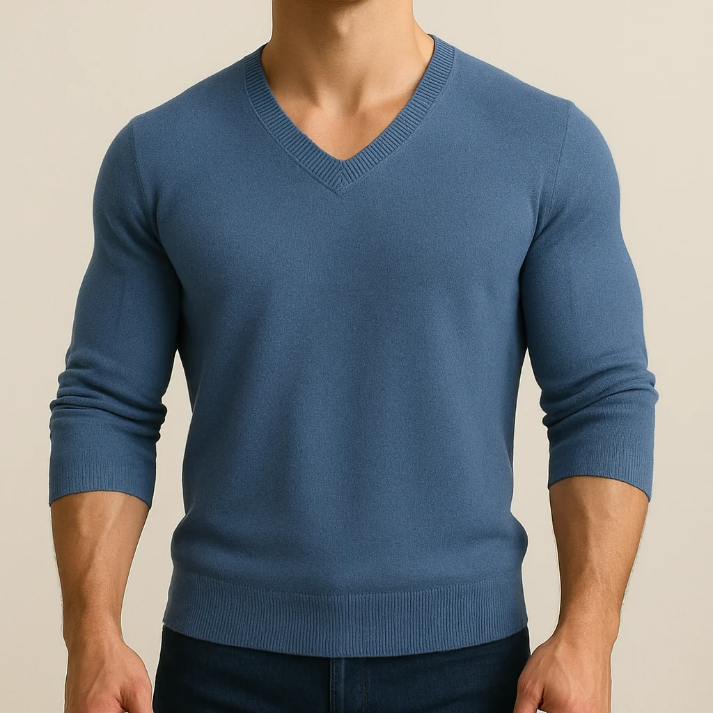 James - Soft V-Neck Sweater for Men - Image 4