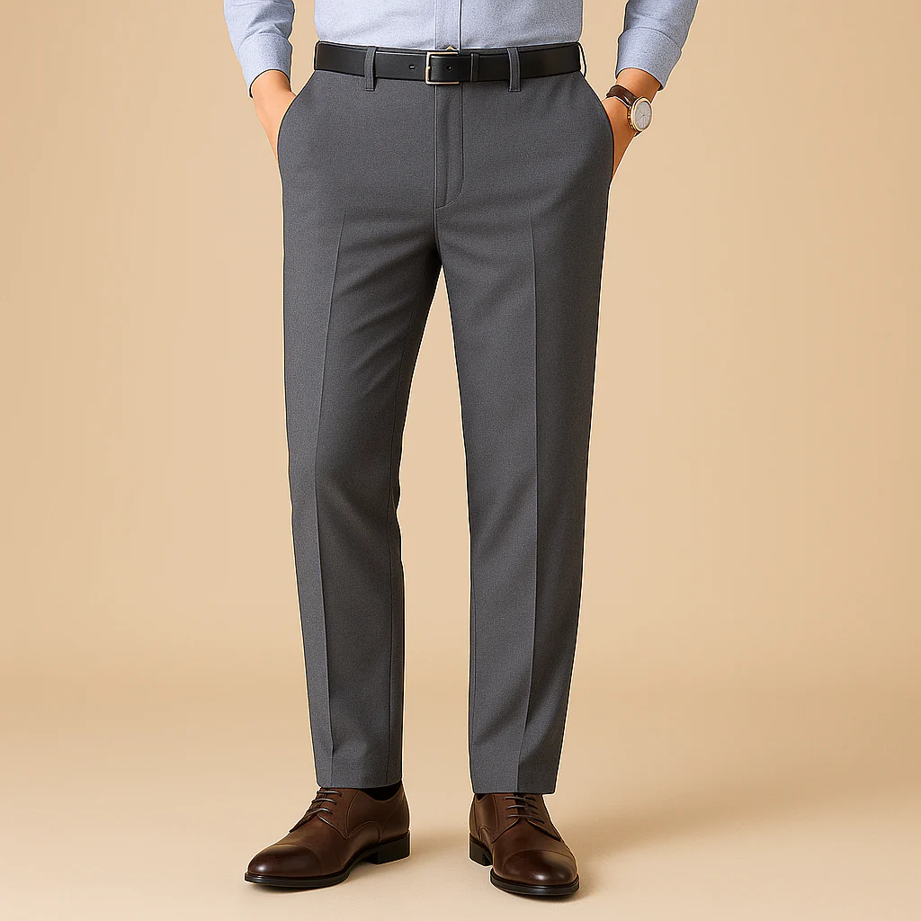 Stretchy Fit Pleated Suit Pants - Image 3