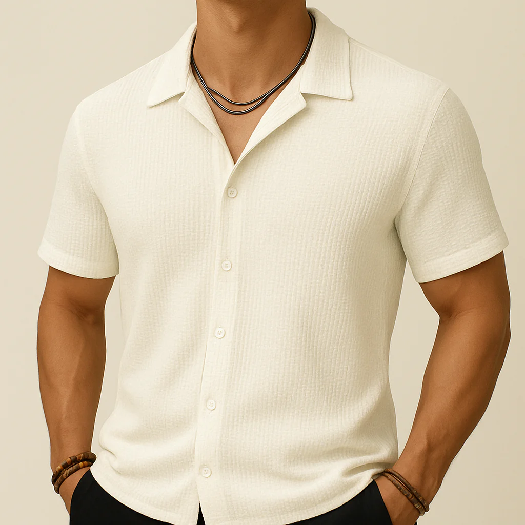 Loose Fit Solid Button-Up Shirt - Image 3