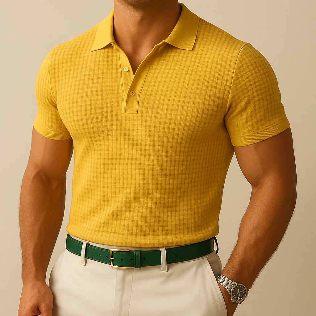 Men Lop-up Hollow Short-sleeved Polo - Image 10