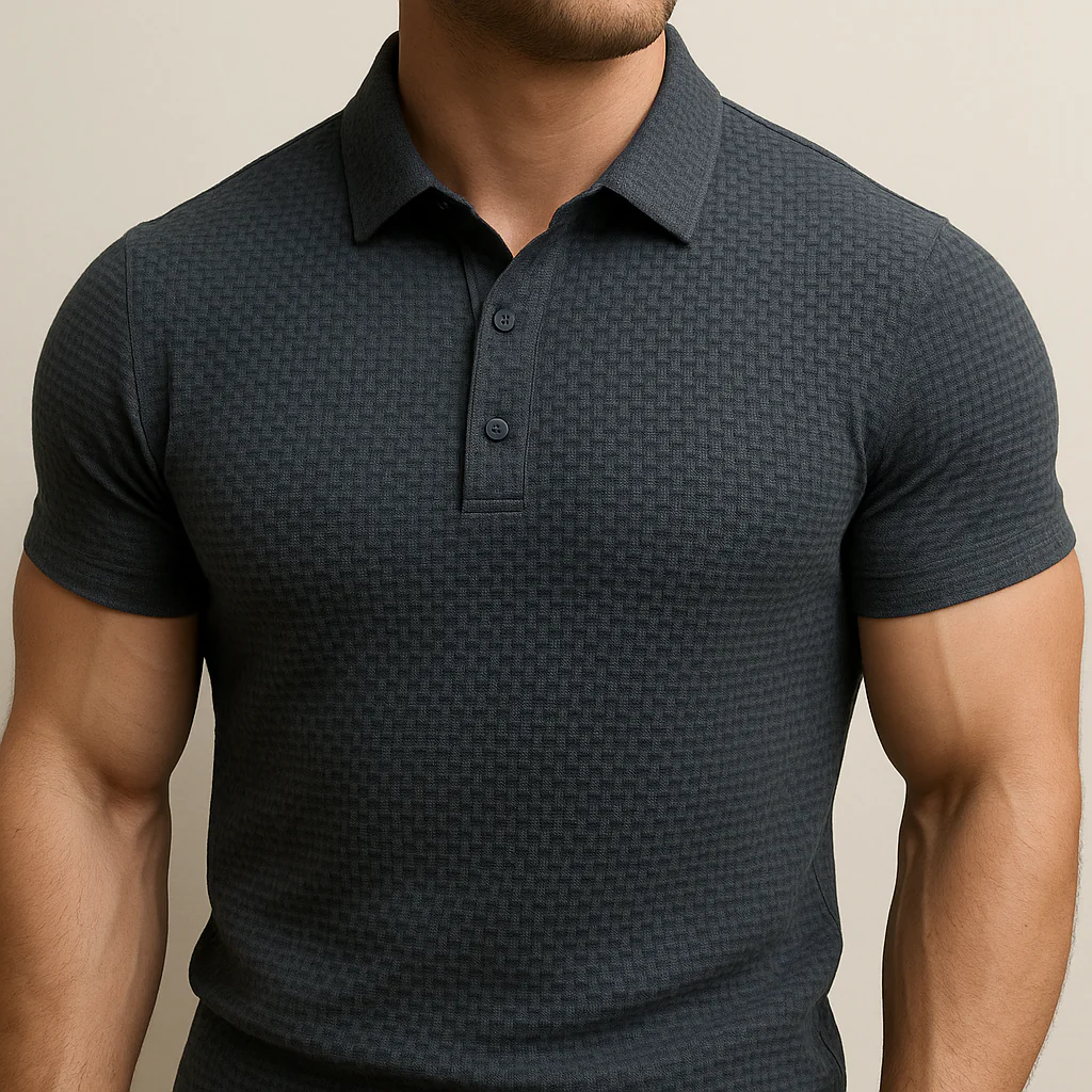 Men Lop-up Hollow Short-sleeved Polo - Image 2