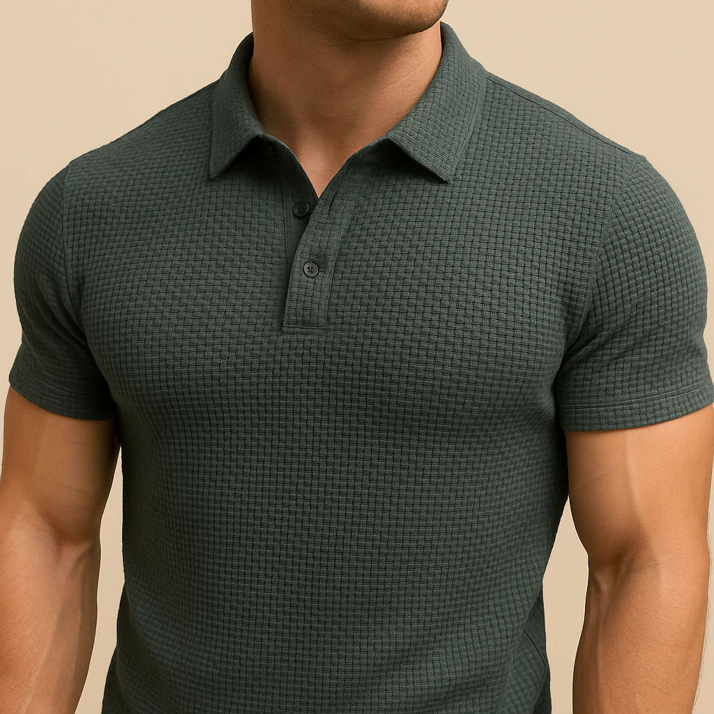 Men Lop-up Hollow Short-sleeved Polo - Image 3