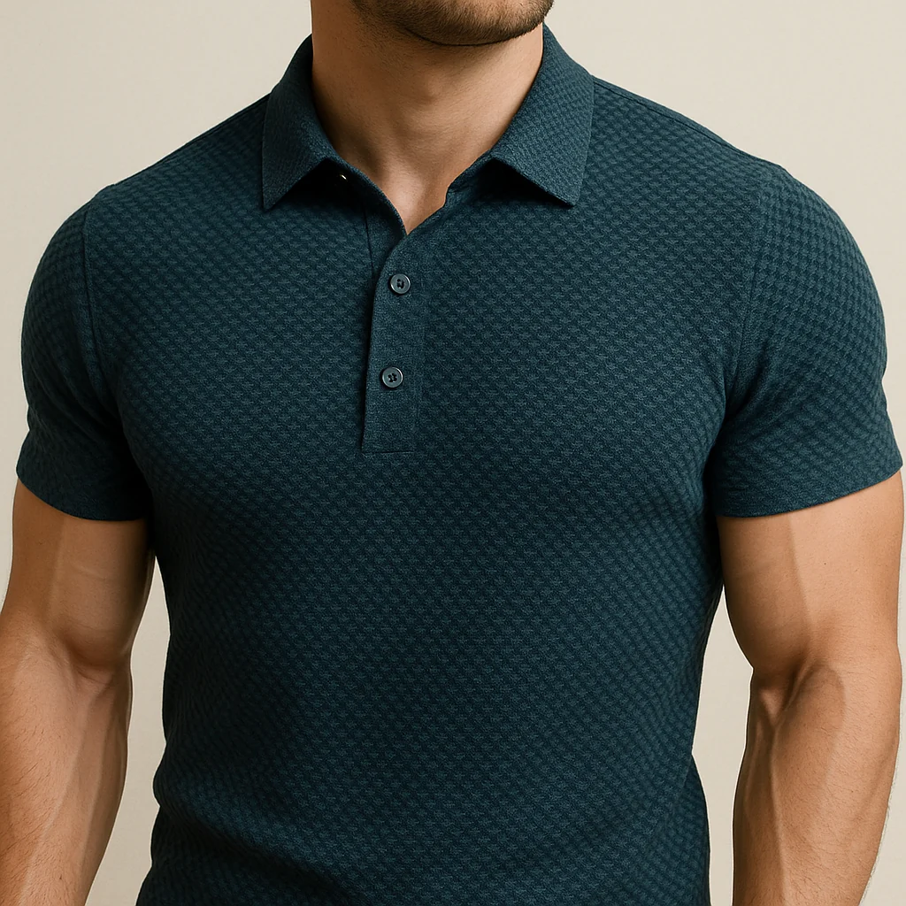 Men Lop-up Hollow Short-sleeved Polo - Image 4