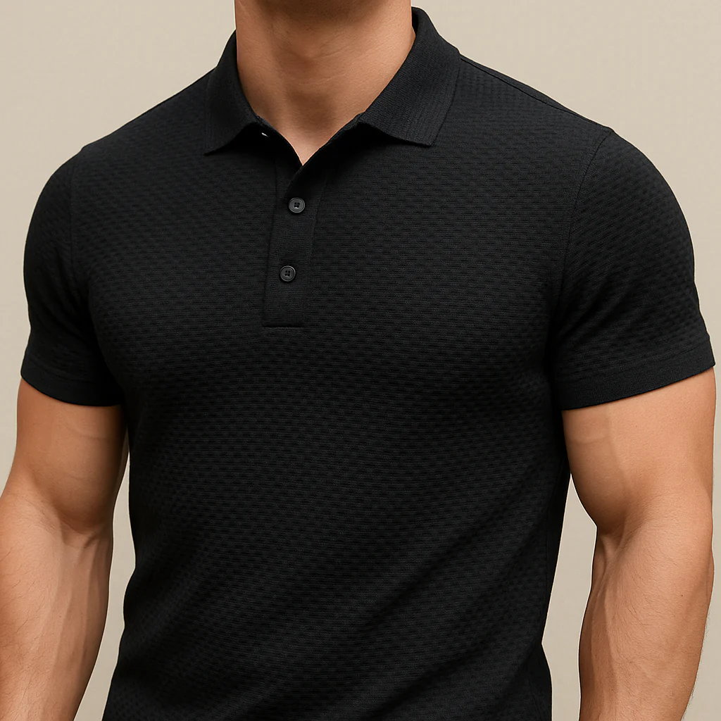 Men Lop-up Hollow Short-sleeved Polo - Image 5