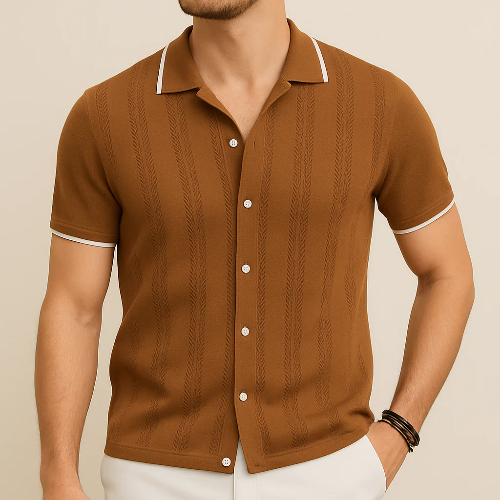 Men’s Casual Breathable Knit Shirt - Image 3