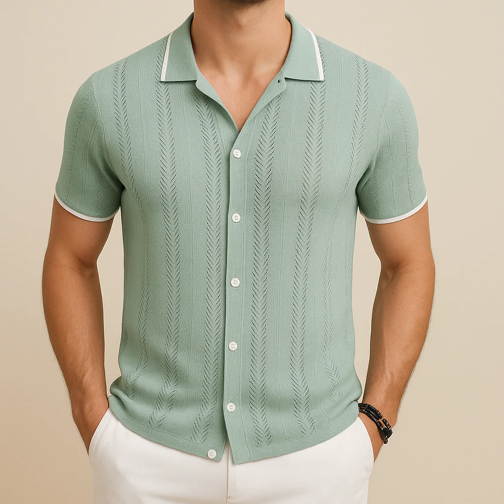 Men’s Casual Breathable Knit Shirt - Image 4