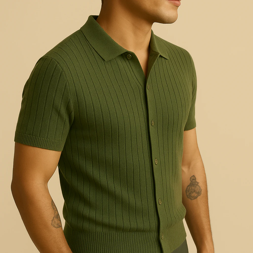 Men’s Hollow Knit Summer Shirt - Image 2