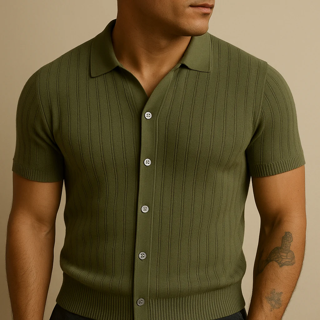 Men’s Hollow Knit Summer Shirt - Image 3