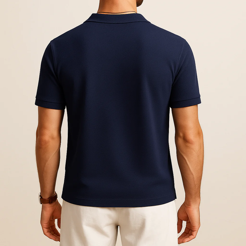 Men’s Knit Button Down Polo Shirt - Image 3