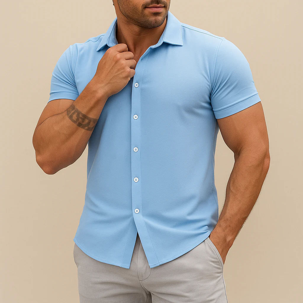 Men’s Slim Fit Stretch Shirt - Image 4