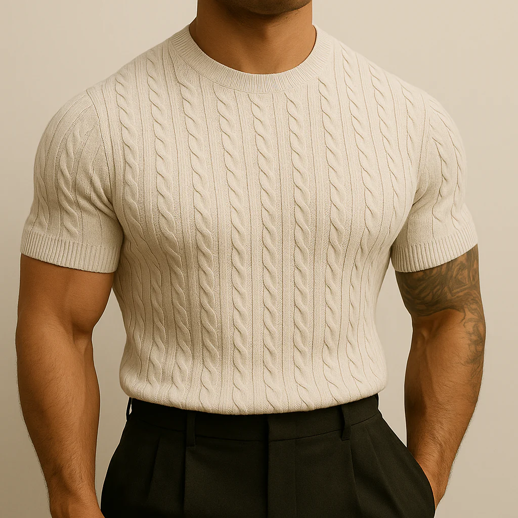 Men’s Slim Fit Summer Knitted Top - Image 2
