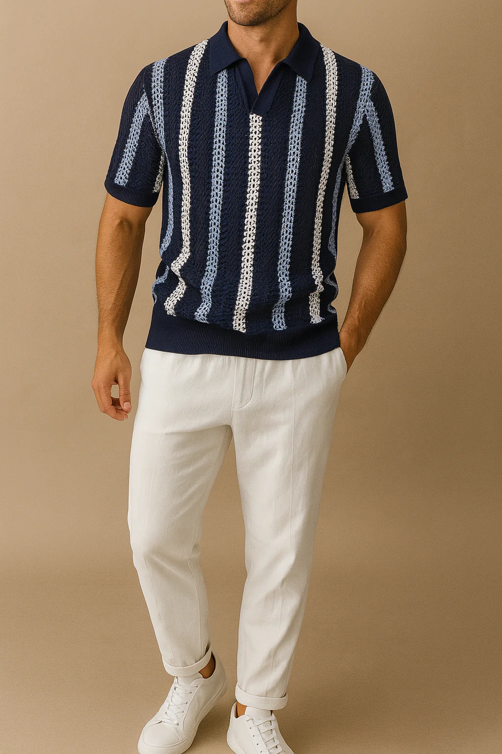 Striped Polo Trouser Set - Image 3