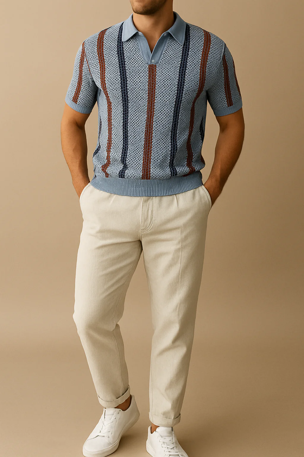 Striped Polo Trouser Set - Image 4