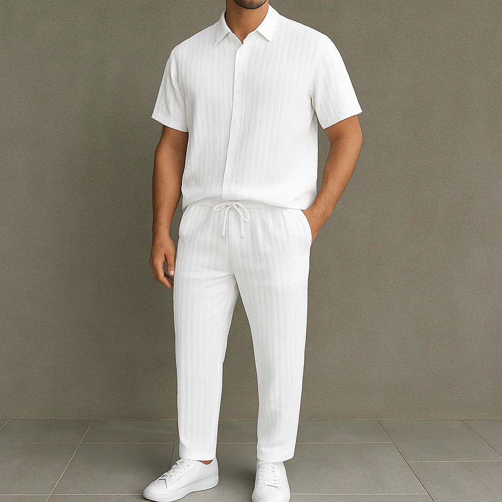 Men's Button Front Shirt & Drawstring Pocket - Image 2