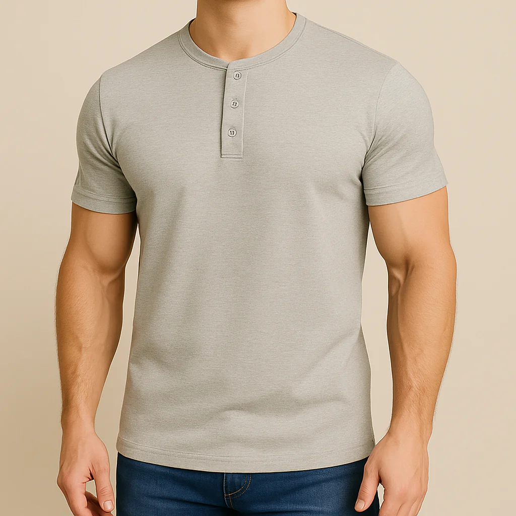 Slim Fit Henley Tee - Image 2