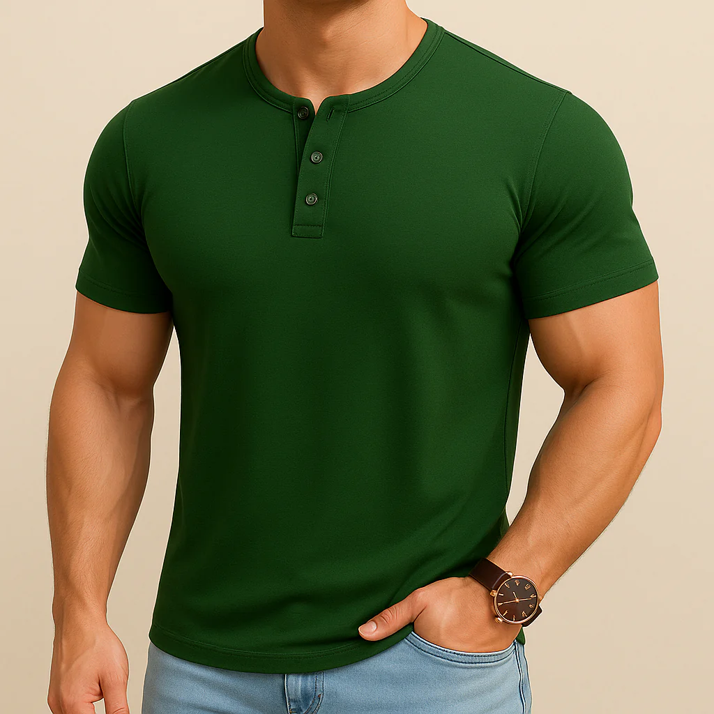 Slim Fit Henley Tee - Image 3