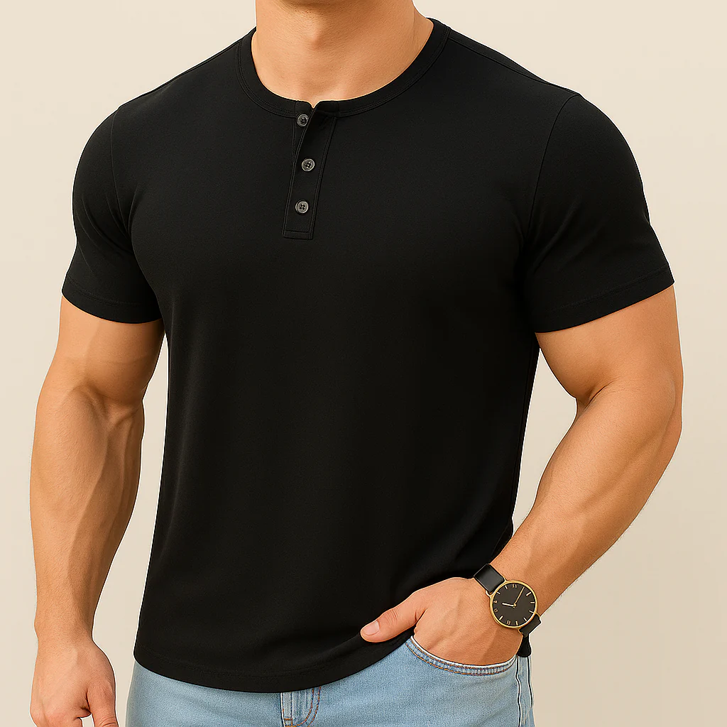 Slim Fit Henley Tee - Image 4