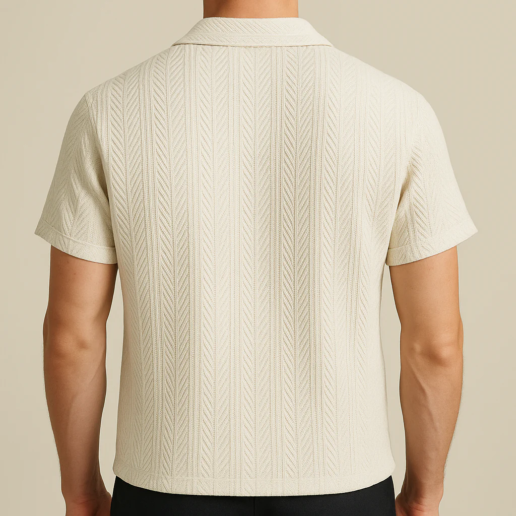 Men's personality elastic knit polo - Image 3