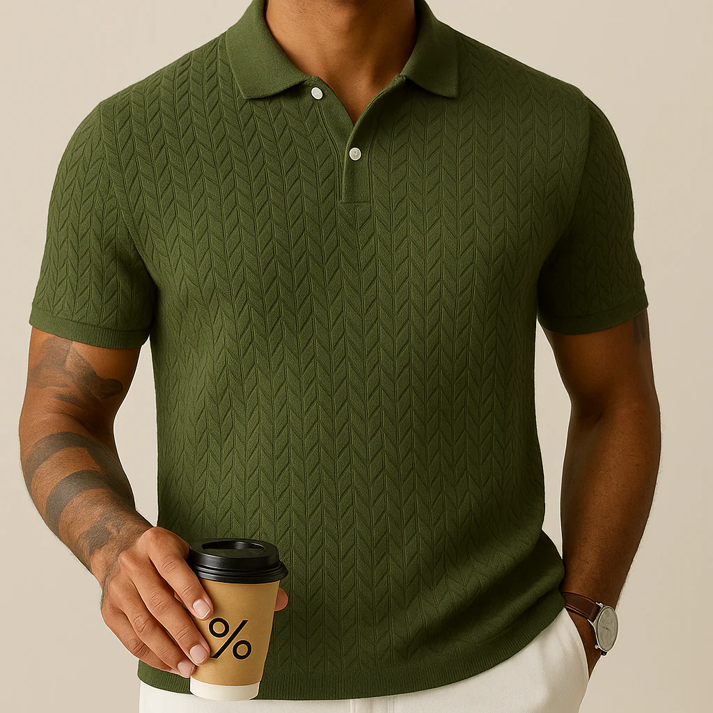 Men's Polo Shirt Modern Lapel Collar - Image 3