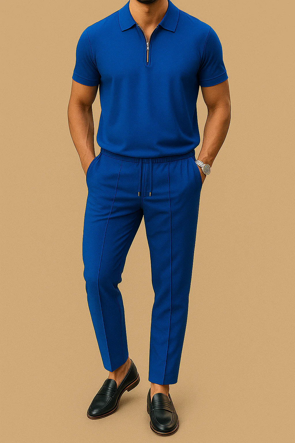 Men's Polo Shirt & Pants 2-Piece Set - Image 2