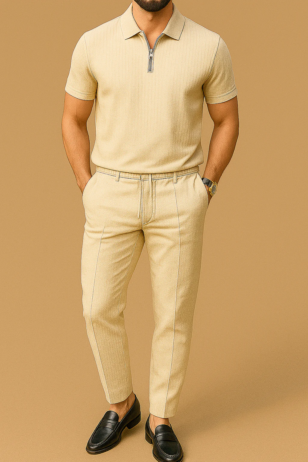 Men's Polo Shirt & Pants 2-Piece Set - Image 3