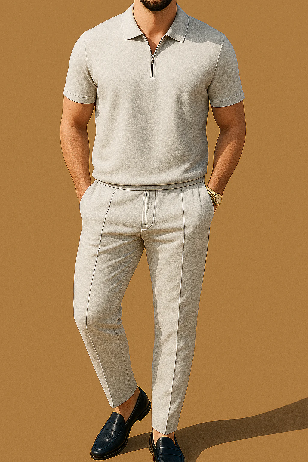 Men's Polo Shirt & Pants 2-Piece Set - Image 4