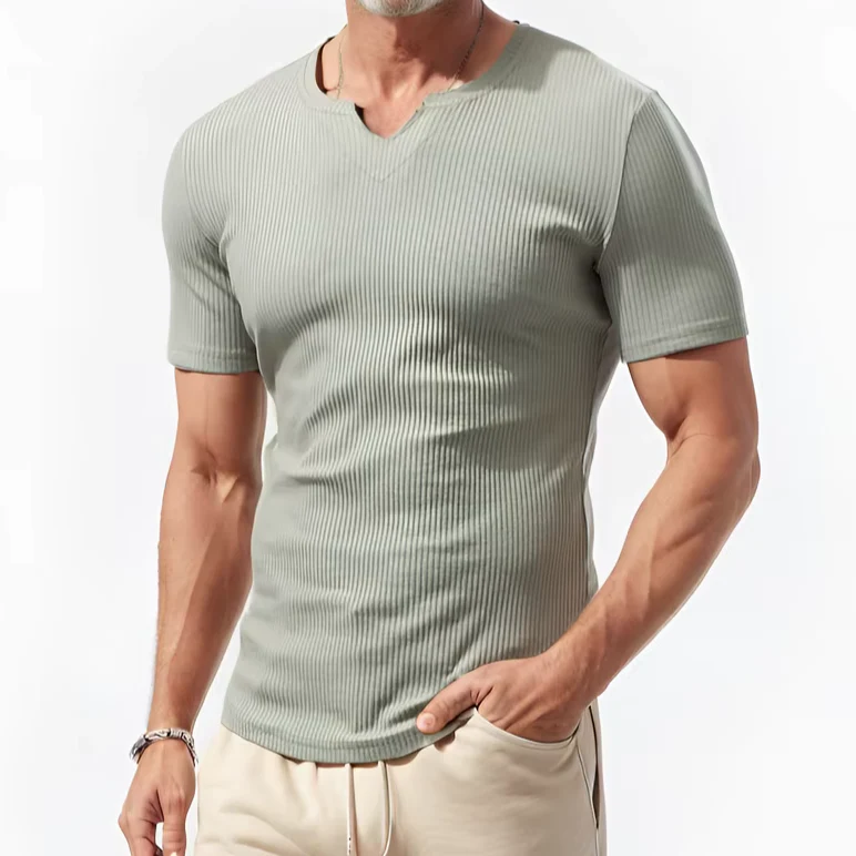 Men's Slim Fit V-Neck Sports T-Shirt - Image 3
