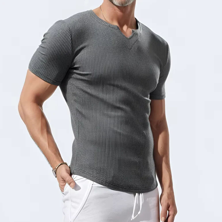 Men's Slim Fit V-Neck Sports T-Shirt - Image 4