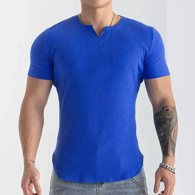 Men's Slim Fit V-Neck Sports T-Shirt - Image 7