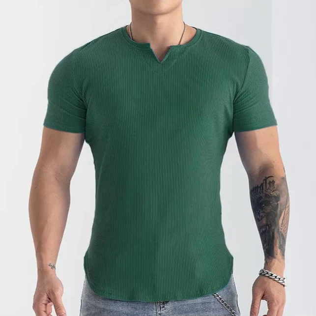Men's Slim Fit V-Neck Sports T-Shirt - Image 8