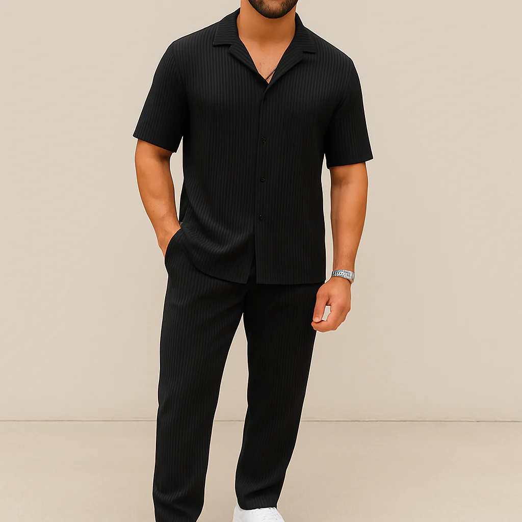 Men's Summer Casual 2-Piece Shirt & Shorts Set