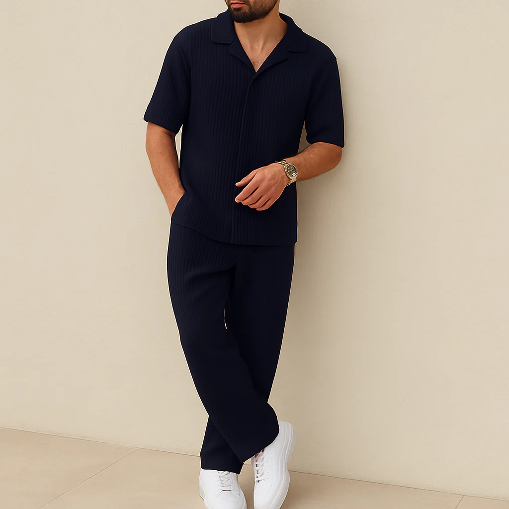 Men's Summer Casual 2-Piece Shirt & Shorts Set - Image 2