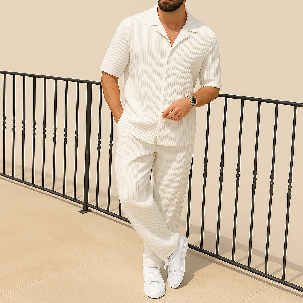 Men's Summer Casual 2-Piece Shirt & Shorts Set - Image 4