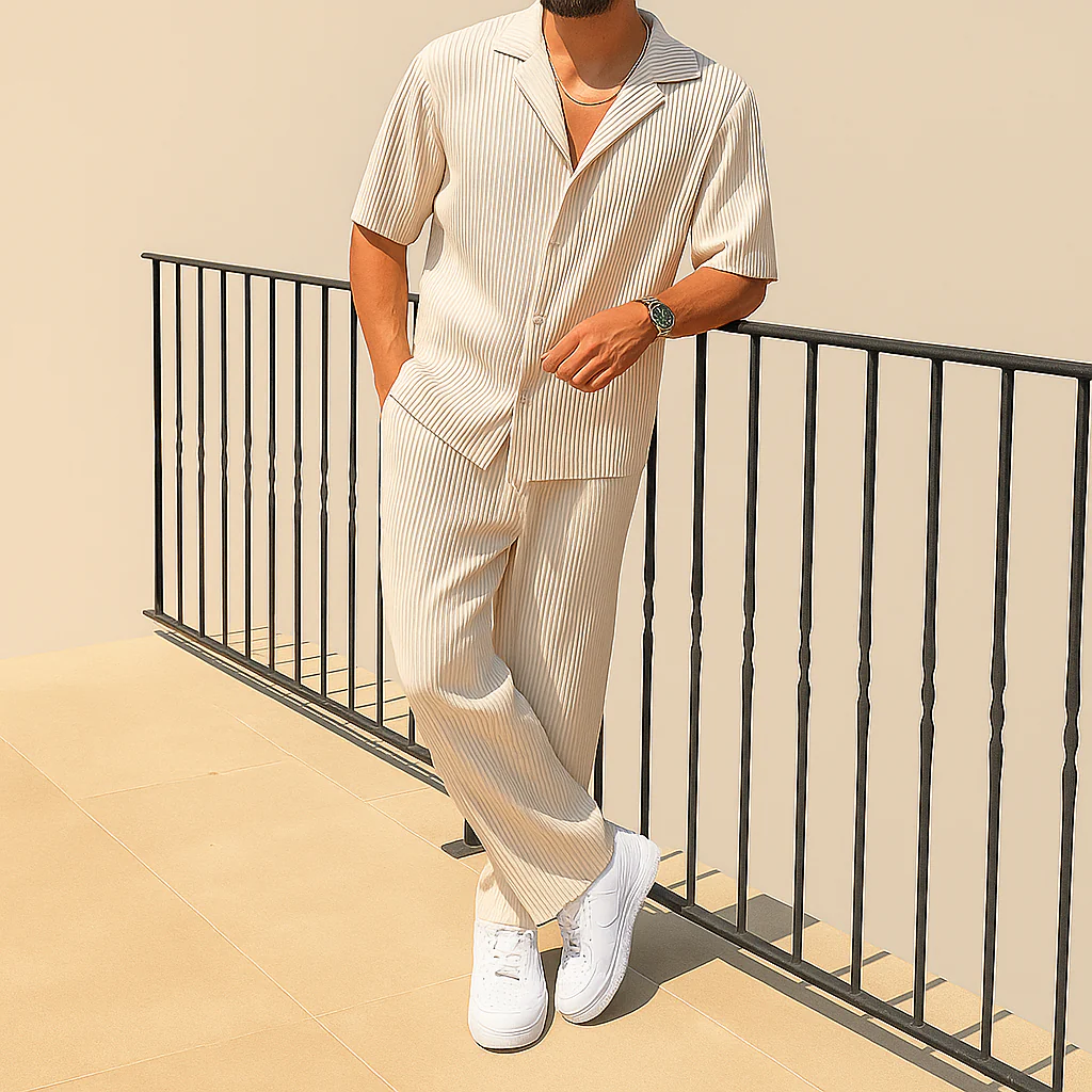 Men's Summer Casual 2-Piece Shirt & Shorts Set - Image 5
