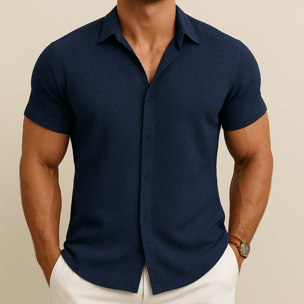 Men's Summer Cotton Linen Shirt - Image 6