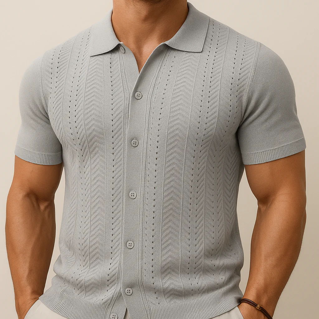 Men's Vintage Knit Summer Shirt - Image 4