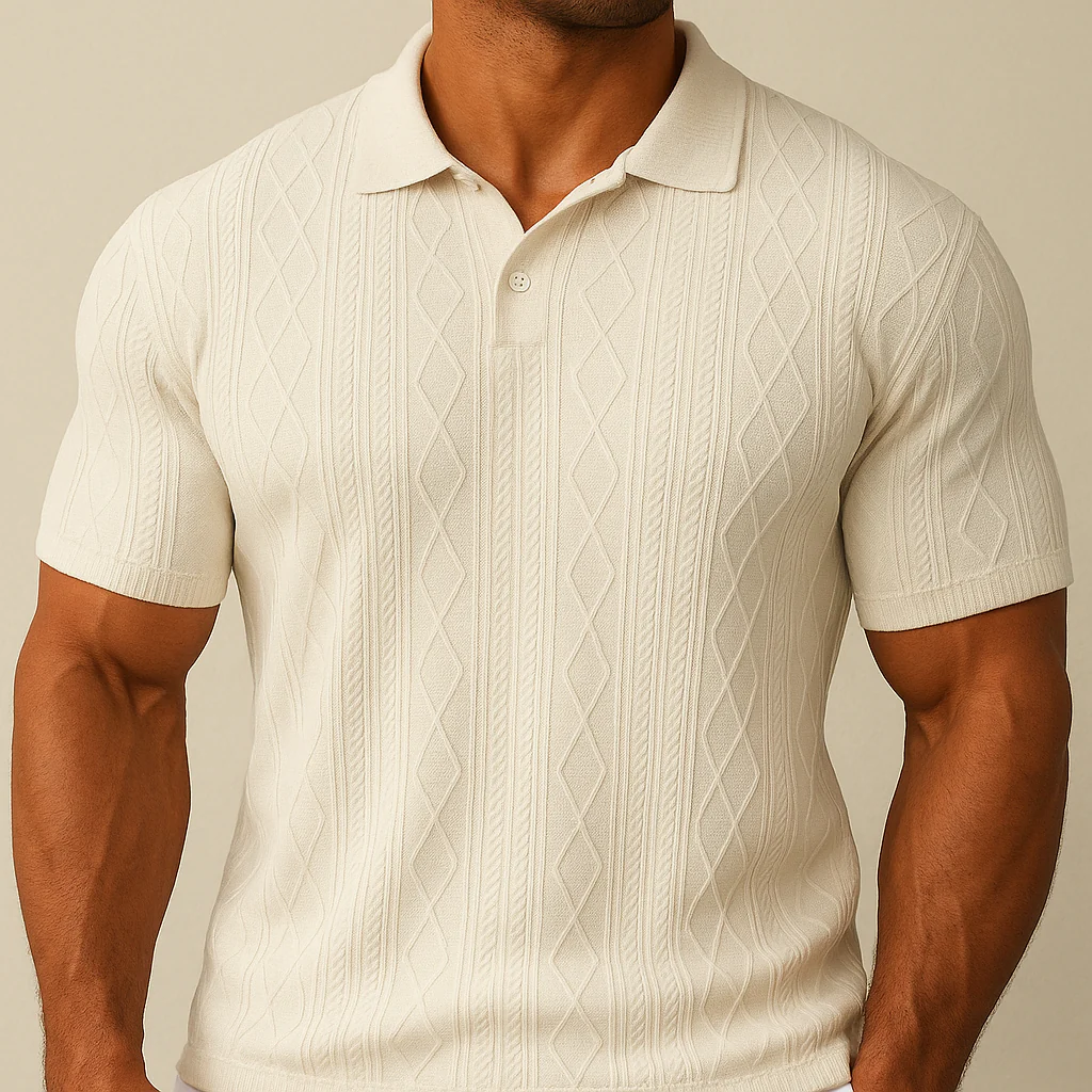 Polo Casual Texturizada Masculina - Image 2