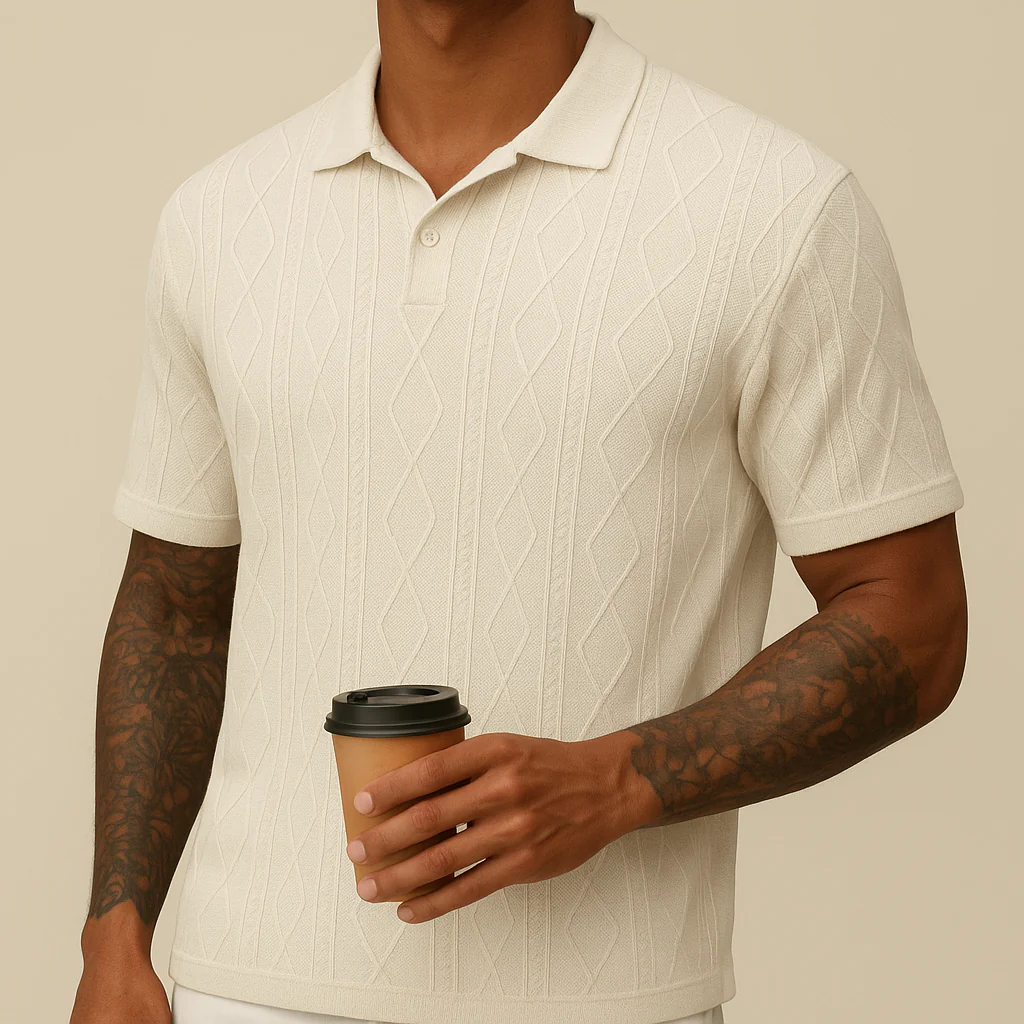 Polo Casual Texturizada Masculina - Image 3