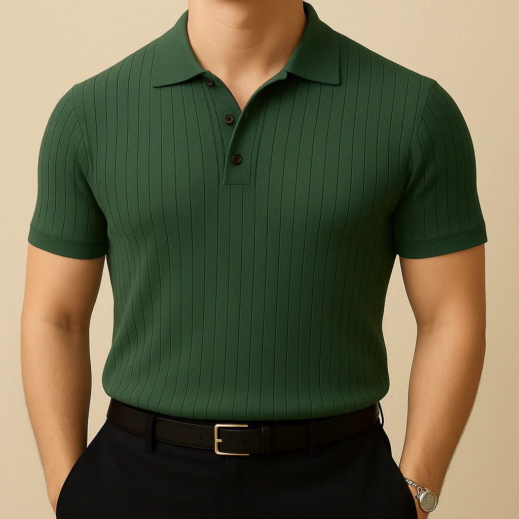 Retro Striped Summer Collar T-Shirt