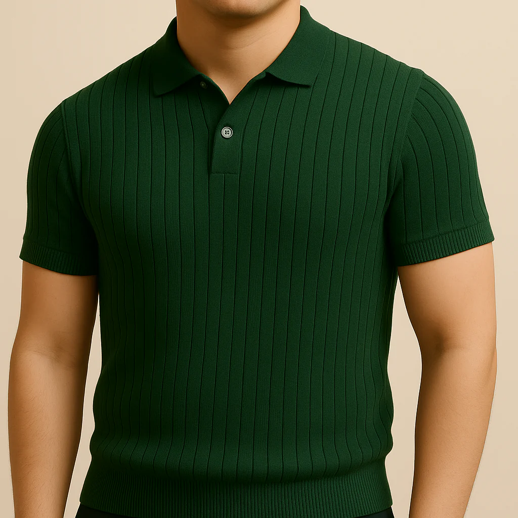 Retro Striped Summer Collar T-Shirt - Image 2