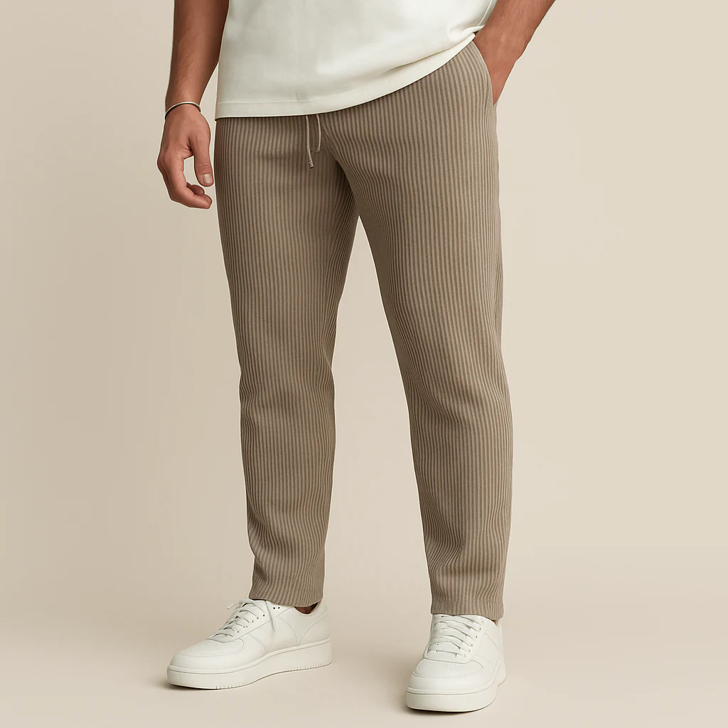 Ribbed Tube Leg Trousers