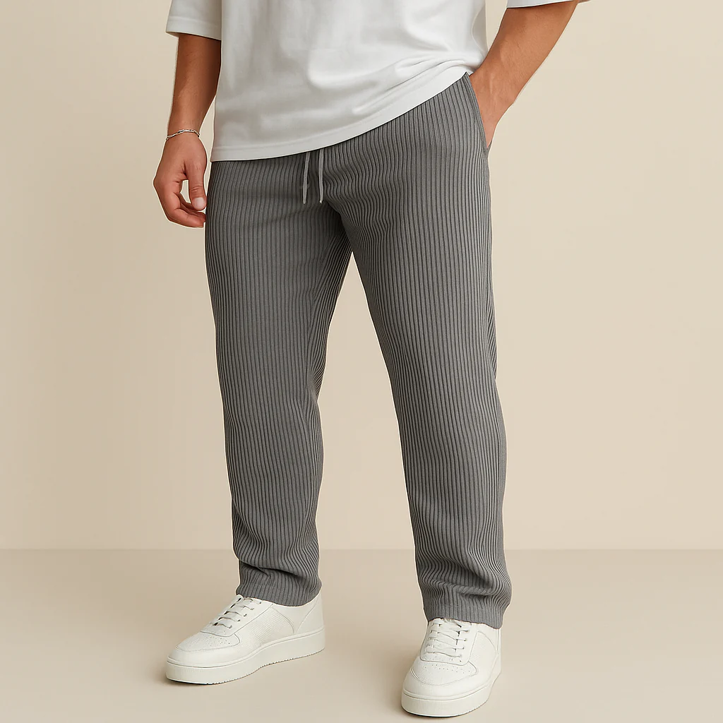 Ribbed Tube Leg Trousers - Image 3