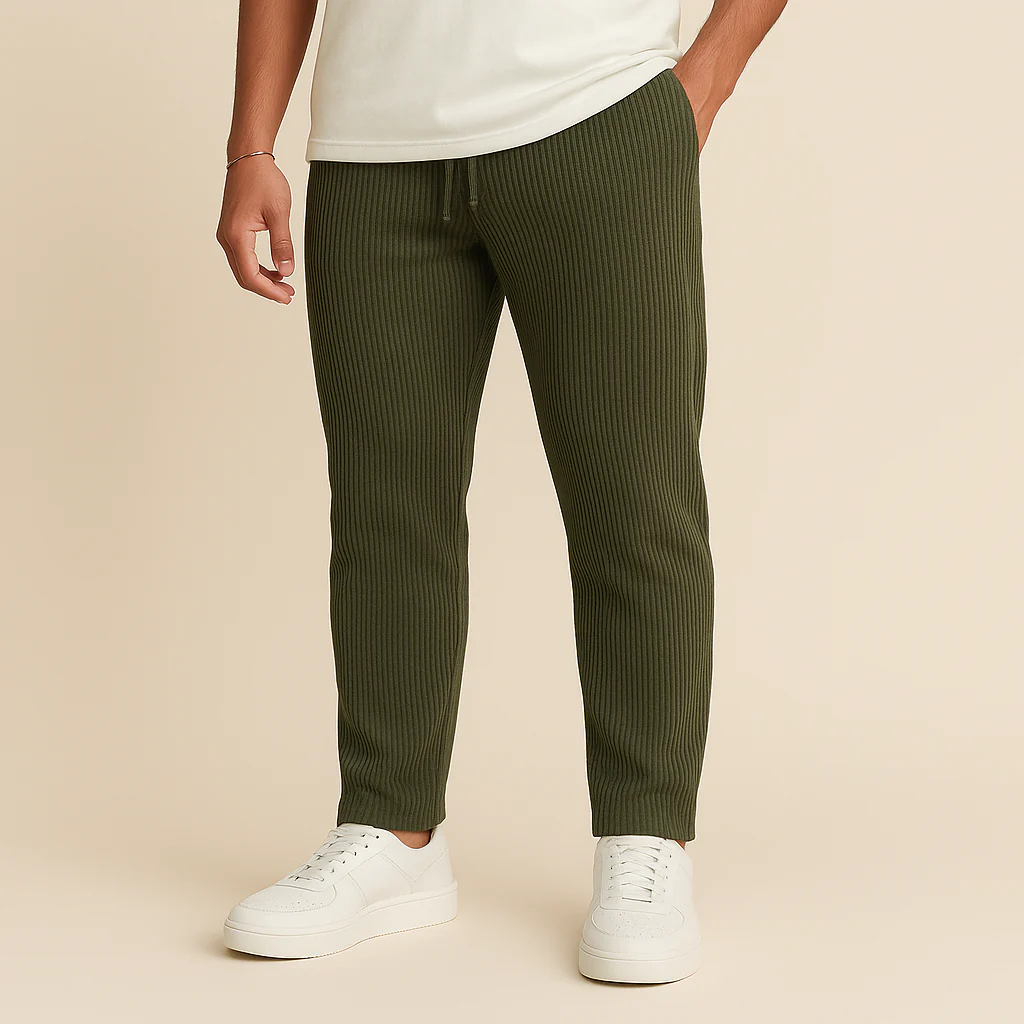 Ribbed Tube Leg Trousers - Image 4