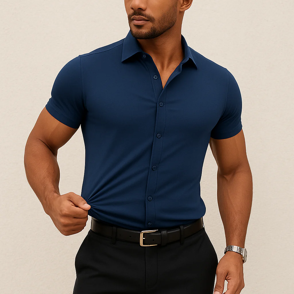 Tailored Fit Stretchy Dress Shirt - Image 5