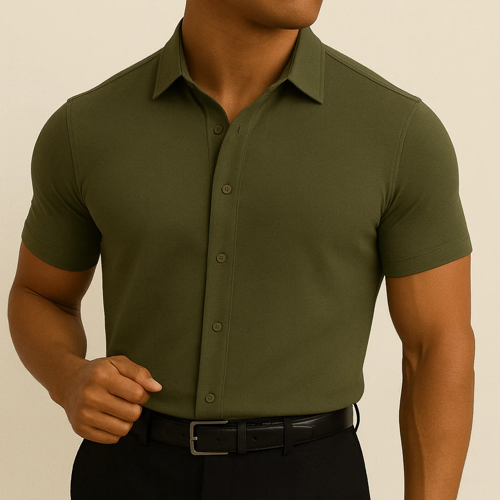 Tailored Fit Stretchy Dress Shirt - Image 6