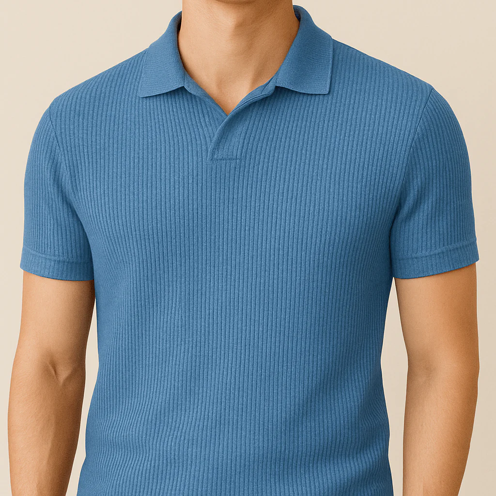 Slim Fit Knitted Polo Shirt for Men - Image 4