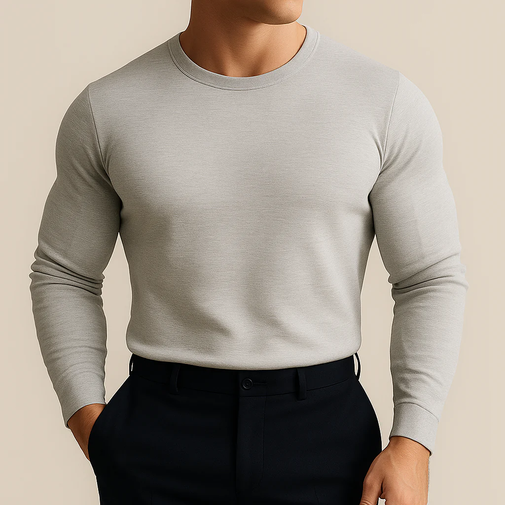 Solid Color Casual Crewneck Men - Image 3